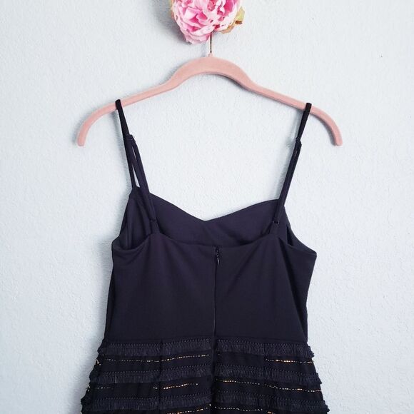 Marina Black Bead and Fringe Gatsby Mini Dress - Picture 8 of 12